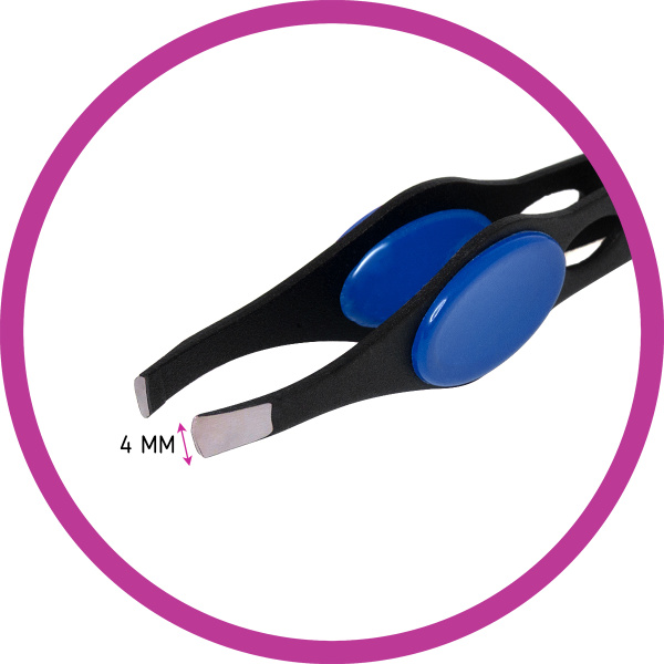 Фото Пинцет для бровей Weisen RRK-1046Blue скошенный, 9,5 см, синий (Пинцеты для бровей)