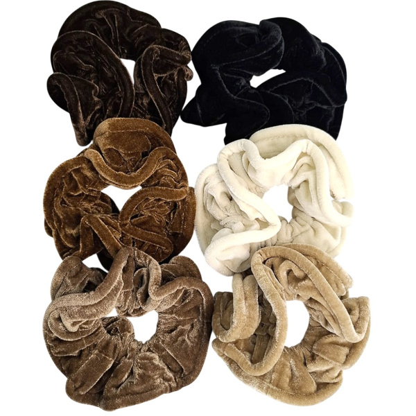 Фото Резинка для волос Weisen WSCR-13-6 бархатная, черная, 1 шт. (Резинки)