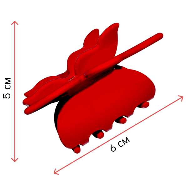 Фото Заколка-краб для волос Weisen WSRJ-843 Красный, серия Бабочка, 1 шт. (Заколки)