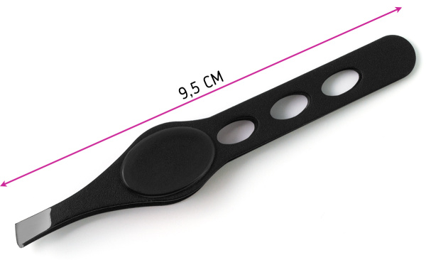 Фото Пинцет для бровей Weisen RRK-1046BLK скошенный, 9,5 см, черный (Пинцеты для бровей)