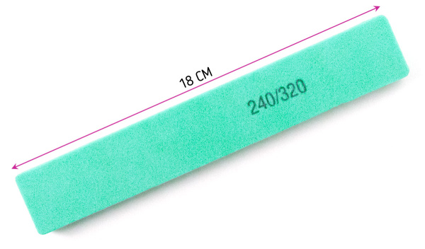 Фото Полировка Weisen WS-1122 green, 240/320, 18 см, зеленая (Полировки для ногтей)