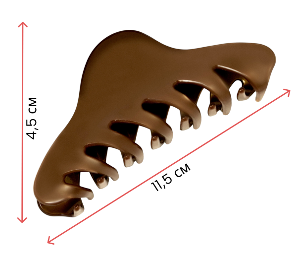 Фото Заколка-краб для волос Weisen WSRJ-836 Мокко, средний, 11,5 см, 1 шт. (Заколки)