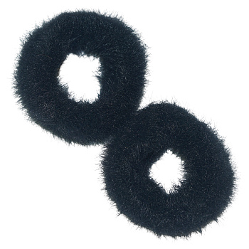 Резинки для волос Weisen  WSAN-1396 пушистые, черные, 2 шт.