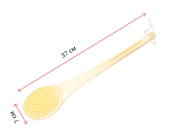 Фото Щетка для тела Weisen PA03021 Ivory массажная, 38,5 см, слоновая кость (Щётки для тела)