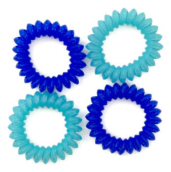 Резинки для волос Weisen WSKG-2145-2-7 NEON mini, пружинки, голубой/синий, 4 шт.