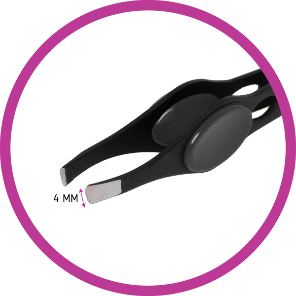 Фото Пинцет для бровей Weisen RRK-1046BLK скошенный, 9,5 см, черный (Пинцеты для бровей)