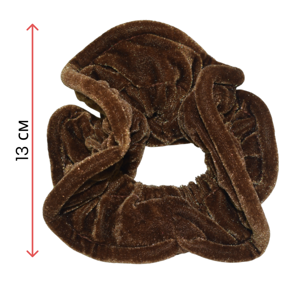 Фото Резинка для волос Weisen WSCR-13-4 бархатная, коричневая, 1 шт. (Резинки)