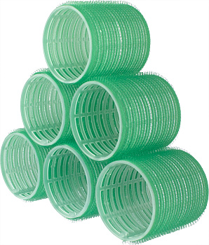 Бигуди-липучки Weisen 199270, 61х63 мм, зеленые, 6 шт.