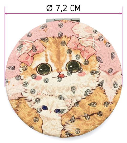 Фото Зеркало компактное Weisen WSPK-142-3 Котята, круглое, d 7 см (Зеркала карманные)