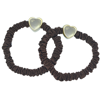 Резинки для волос Weisen WSCR-406 Сердце, темно-коричневые, 2 шт.