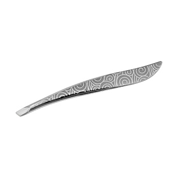 Пинцет для бровей Weisen WSK-715 Серебро, скошенный, с узорами, 9 см