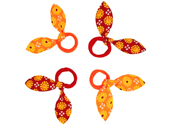 Резинки для волос Weisen WS-104AA-3, красный/оранжевый, 4 шт.