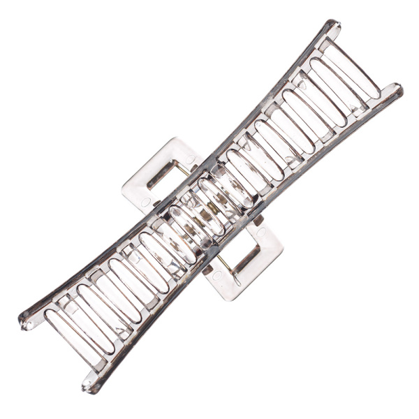 Фото Заколка-краб для волос Dewal Beauty 3000BD, серый прозрачный, 1 шт. (Заколки)