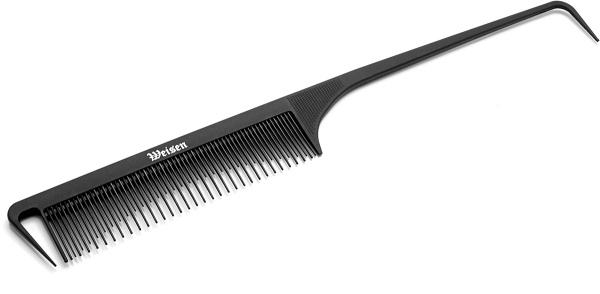 Фото Гребень Weisen CB9131для мелирования, с разделителем, карбоновый, 24 см, черный (Гребни)