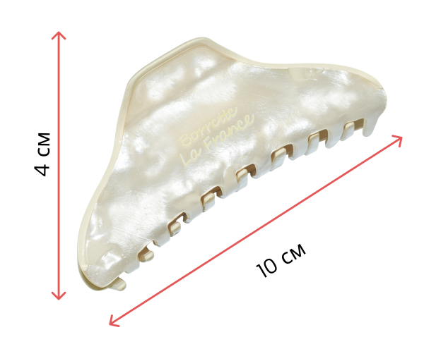 Фото Заколка-краб для волос Weisen WSRJ-885 Белый перламутр, средний, 11см, 1 шт. (Заколки)