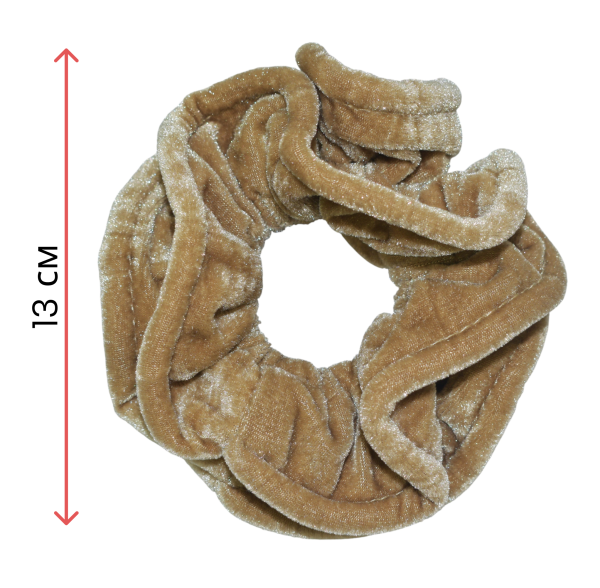 Фото Резинка для волос Weisen WSCR-13-3 бархатная, темно-бежевая, 1 шт. (Резинки)