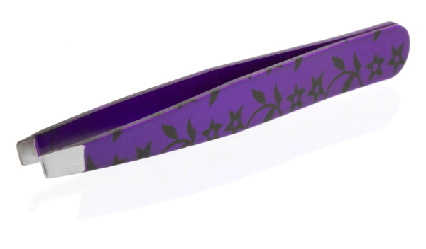 Фото Пинцет для бровей Weisen RRK-701Purple скошенный, 9,5 см, фиолетовый (Пинцеты для бровей)