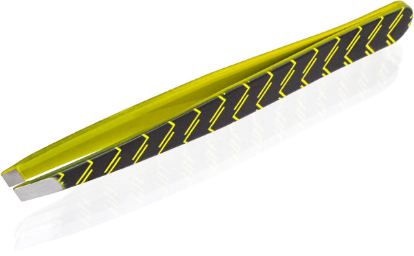 Фото Пинцет для бровей Weisen RRK-701Yellow скошенный, 9,5 см (Пинцеты для бровей)