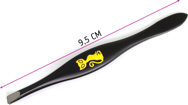 Фото Пинцет Weisen NGHM-009A Black скошенный, 9,5 см (Пинцеты для бровей)