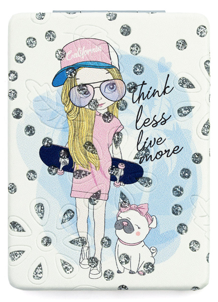 Фото Зеркало компактное Weisen WSPK-140-5 Girls, прямоугольное, 8,5х6,2 см (Зеркала карманные)