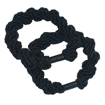 Резинки для волос Weisen WSNA-17 Черные, витые, 2 шт.