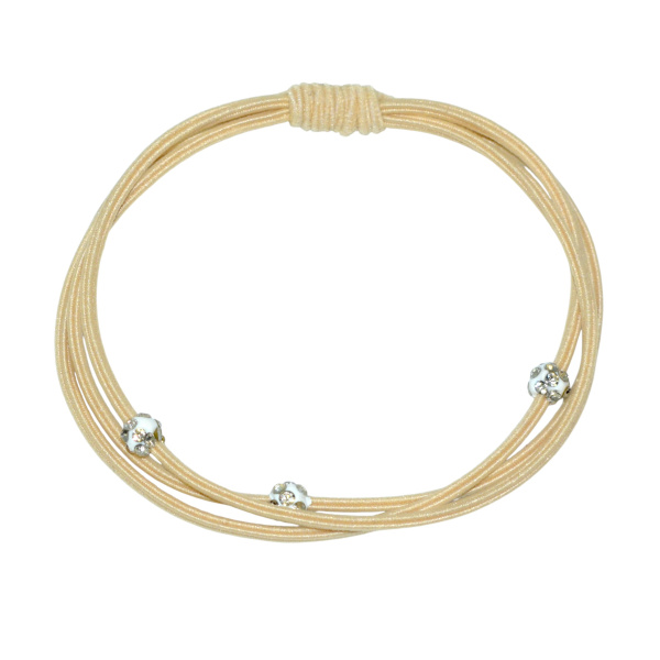 Фото Резинки для волос Weisen WSRJ-1250-1 со стразами, ваниль, 2 шт. (Резинки)