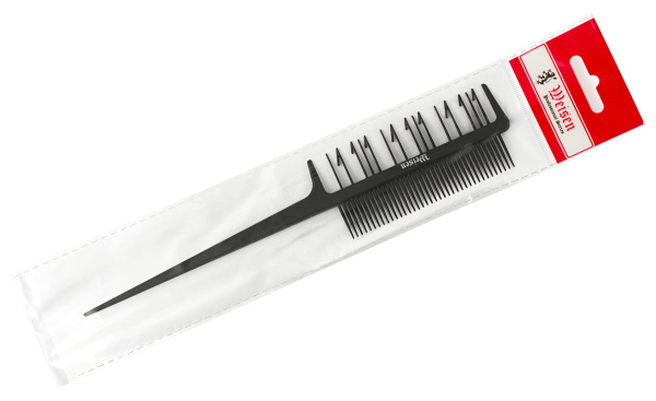 Фото Гребень Weisen CB994 для мелирования, двухсторонний, карбоновый, 22,5 см, черный (Гребни)