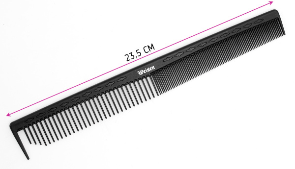 Фото Гребень Weisen CB128 универсальный комбинированный, карбоновый, 23,5 см (Гребни)