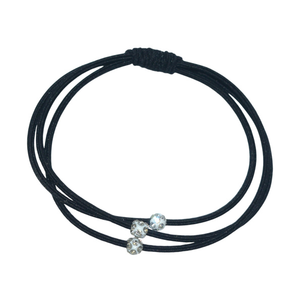 Фото Резинки для волос Weisen WSRJ-1250-4 со стразами, черные, 2 шт. (Резинки)