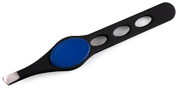 Пинцет для бровей Weisen RRK-1046Blue скошенный, 9,5 см, синий